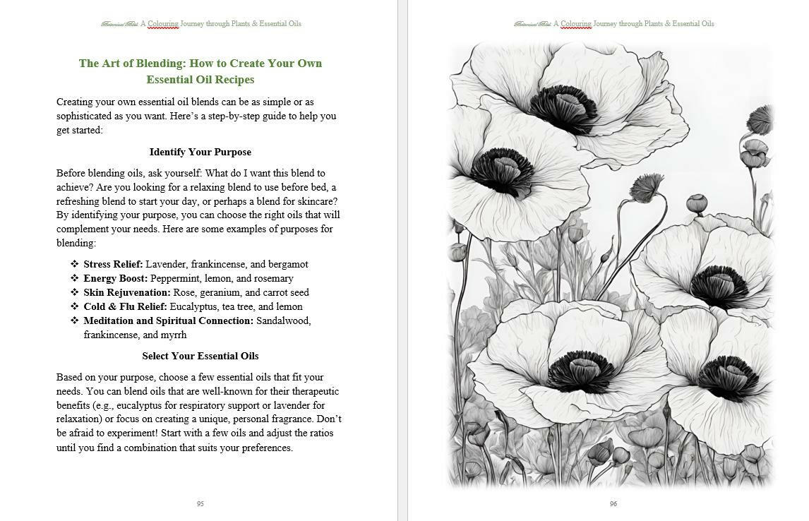 Botanical Bliss:  A Colouring Journey Through Plants & Essential Oils